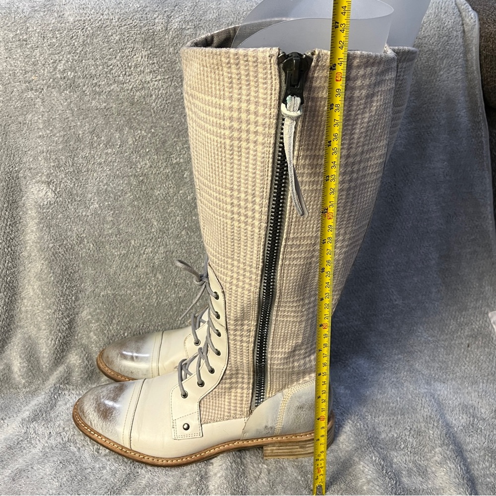 Woolrich Roadhouse Tall Boots Cream Gray Conductor Combat Boots Size 9.5 RARE - Picture 8 of 8